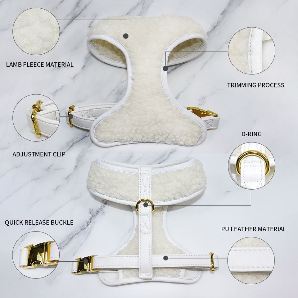 white color dog harness