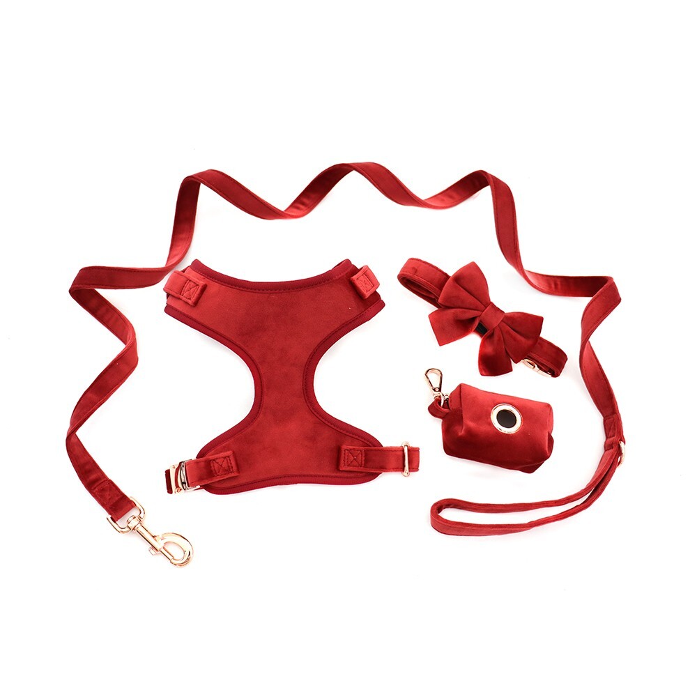 Bordeaux red harness set